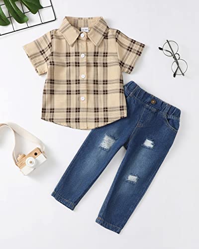 XUANHAO Baby Boy Clothes Infant Toddler Boy Outfits 12 18 24 Months 2T 3T 4T Denim Jeans Boys Clothing Pants Set 12M-5T2