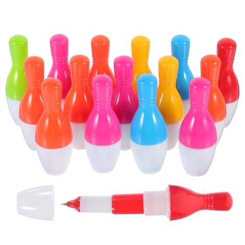 NUOBESTY 15 Stück Bowling-Kugelschreiber Kugelschreiber Mini-Bowling-Stift Cartoon Einziehbarer Kugelschreiber Neuheit Signierstifte Für Schule Büro Schreibwaren (Gemischte Farben)