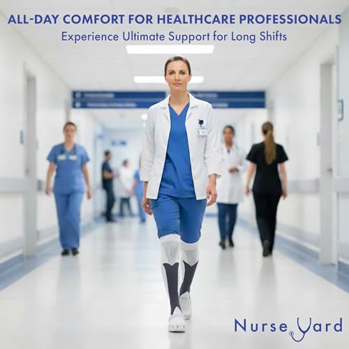 Image of Nurse Yard Compression Socks for Nurses - Women & Men - 20-30mmHg Graduated Compression, Zero-Toe Compression, For Medical Staff, Nursing, Athletic Support Such As Running, Cycling, Hiking - 1 Pair