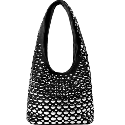 Bolso tote tejido a mano para mujer, bolso de hombro para playa y viaje, con asa superior y cierre magnético, antirobo miniatura 1