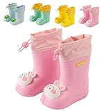 botas agua nina  Botas de Agua Unisex Niños Niñas Luces Wellington Botas de Lluvia Impermeable y Antideslizante Rain boots 107 rosa EU 22/23 (Tamaño de la etiqueta 150)