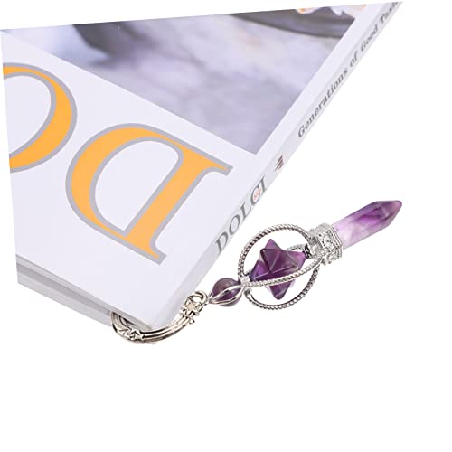 Accessoire de lecture créatif améthyste 4 pièces pendentif page cristal - 2