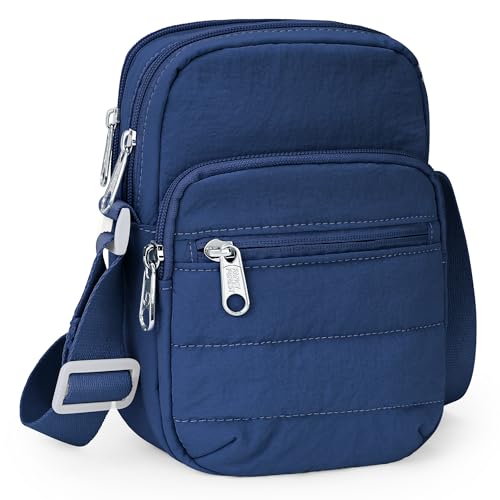 Image of KALIDI Quilted Crossbody Shoulder Bag for Women with RFID Blocking Card Holder,Multiple Zipper Pockets,Adjustable Strap for Work，Travel，Daily