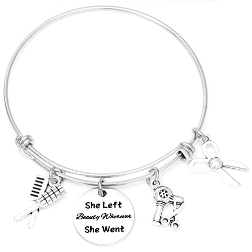 Hair Stylist Bracelet Hairdresser Gift Funny Hairstylist Bangle Hair Dresser Jewelry Beautician Gifts for Women Cosmetology Graduation Gift Her Gifts for Hairdresser