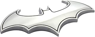 3D Badge Emblem for Bat Man Silver - : 8CM x 4CM Self-Adhesive Non-Rusting Sticker Plated Decal Fender Logo Waterproof Monogram for All Auto mobiles, Vehicles, Cars, Bikes,Laptop, Walls
