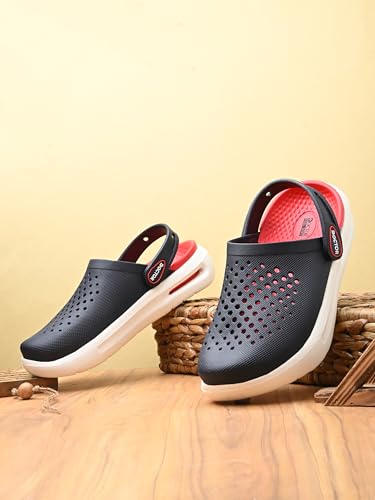 Image of Men Platform Clogs with Adjustable Back Strap | Lightweight EVA Cushioned Sole | Breathable Anti-Slip Everyday Wear Footwear for Indoor & Outdoor Use