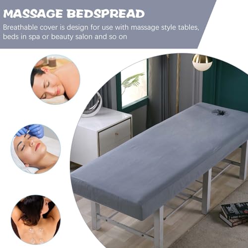 Sábana de masaje de algodón tejido premium con zona facial abierta para centros de estética 8