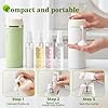 HISKI 4 in 1 Travel Bottles for Toiletries,Portable Travel Toiletries Bottle Set, Portable Containers for Shampoo Lotion Conditioner Cream Transparent with Scale and Label (White+Green-2PCS) #2