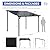 SUNSITT 8’ x 10’ Gazebo, Outdoor Lean to Gazebo Pergola w/Drainage Holes, Wall-Mounted Gazebo with Hard Top Metal Awnings for Patio Backyard Deck, Dark Grey