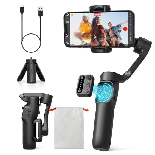 hohem iSteady X3 SE Gimbal Smartphone, estabilizador de cardán 3 Ejes, diseño Ligero y Plegable con Control Remoto Desmontable, batería de 11 Horas, vlogging, Selfies y Viajes