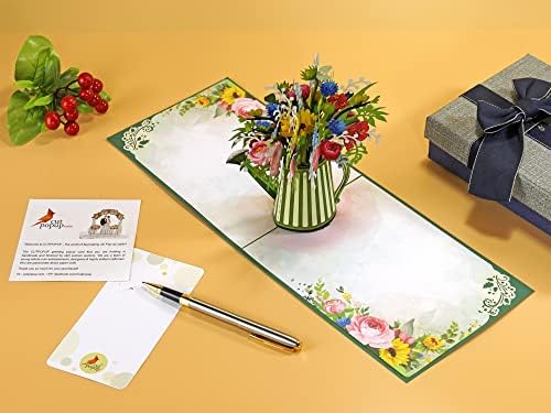 CUTPOPUP Can Flower Pop Up Card, Birthday card for Women, Mothers Day Card Pop Up, Flower Greeting Cards, 3d Birthday Card Pop Up for Grandma, Mom, Mother In Law, Daughter UK