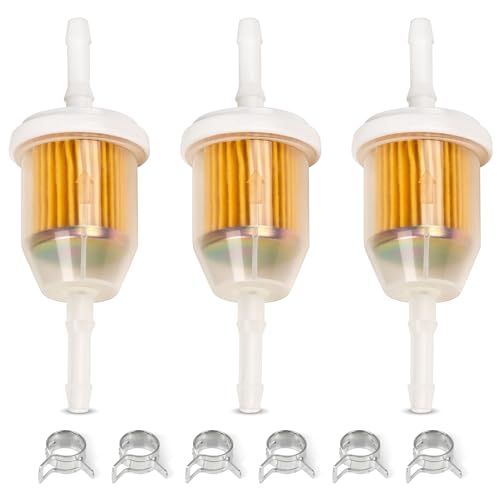[UPGRADED] AM116304 Inline Fuel Filter universal 25 050 22-S Fits 1/4" 5/16" ID Fuel Line For John Deer GY20709 X300 Z335E LA115 D130 LX188 X320 318 D105 E100 Z425 Stens 120-436 Kohler 7000