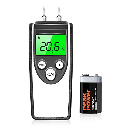 Produktfoto von Digitaler Holzfeuchtemesser,Digitaler Feuchtigkeitsdetektor mit Batterie und LCD-Anzeige/Holzwand, Mörtel, Baustoffe,&hellip;