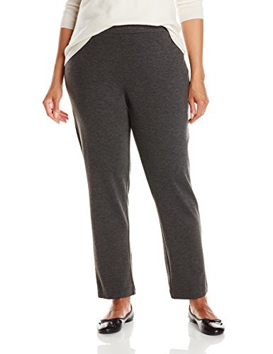 Briggs New York Women's Plus-Size Solid Ponte Knit Slim Leg Pull On Pant