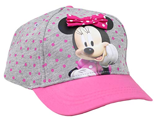 Casquette Minnie Mouse Disney pour fille avec nœud 3D rose et gris taille unique