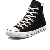 Tomaia in Leinwand Converse Damen Chuck Taylor All Star Sneaker, Black/White/Back Alley Brick, 38 EU