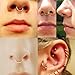 SCERRING 18G Stainless Steel Hinged Clicker Segment Septum Nose Lip Ring Hoop Cartilage Tragus Sleeper Earrings Body Piercing Jewelry 6mm 8mm 10mm 6PCS Black