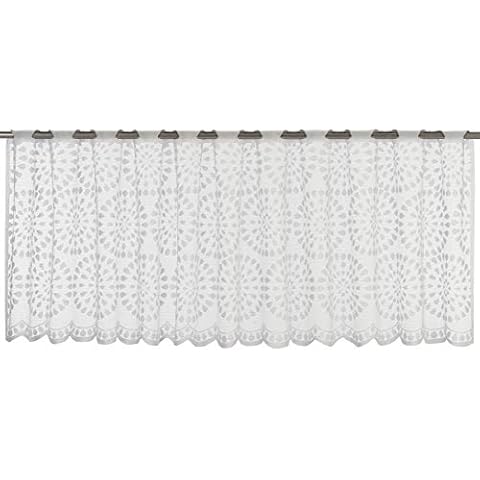 Elbersdrucke Circolo 00 Bistro Curtain, Polyester, White, 45 x 160 cm Cover
