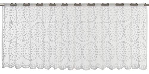 Elbersdrucke Circolo 00 198411 Bistro Curtain White Transparent 45 x 160 cm Panel Curtain Short Curtain for Kitchen Window Privacy Screen Privacy Screen 198411