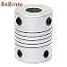 Doradus 8mm x 8mm Aluminum Flexible Shaft Coupling OD19mm x L25mm CNC Stepper Motor Coupler Connector
