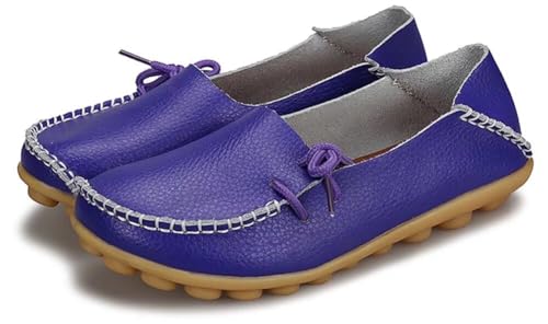 Image of Women's Leather Slipper Loafers Flat Shoes Slip-Ons