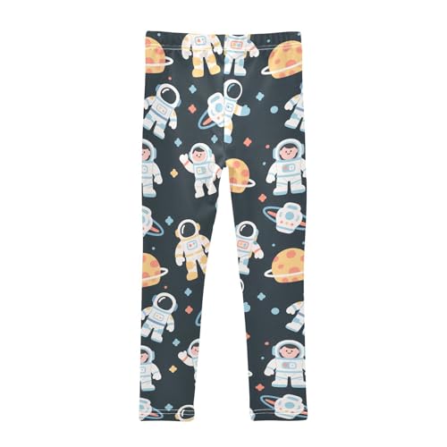 Cartoon Astronaut Planet Girls Leggings Soft Stretch Workout Yoga Dance Pants for Kids Casual Tights2
