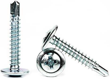 4.2mm x 25mm (Pack of 50) Self Drilling Phillips Wafer Head Screws Zinc Plated DIN7504T Self Tapping Screws for Metal Sheets Roofing Windows - F13B 4.2x25_50