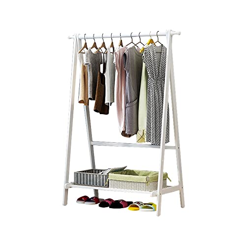 Porte-vêtements en bois sur pied polyvalent pour chambre et rangement dressing