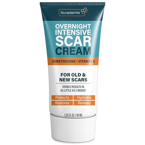 NUVADERMIS Overnight Intensive Scar Cream with Retinol, Allantoin, Vitamin E, Betaine – 1.35 Fl Oz PM Scar Cream Treatment for C-Sections, Keloids & Post-Surgery Care