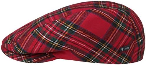 Lipodo Tartan Check Flat Cap Women/Men red 6 7/8