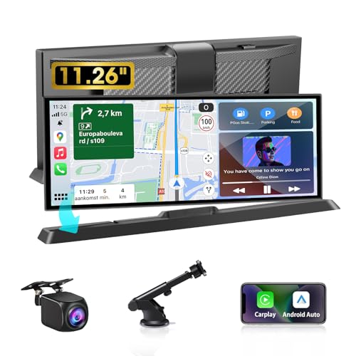 11,26 Pollici Schermo per Auto Wireless CarPlay & Android Auto Carplay Auto con 1080P Retrocamera Auto, Car Play per Auto con Bluetooth/GPS Navigazione/Controllo Vocale/Staffa Stile OEM