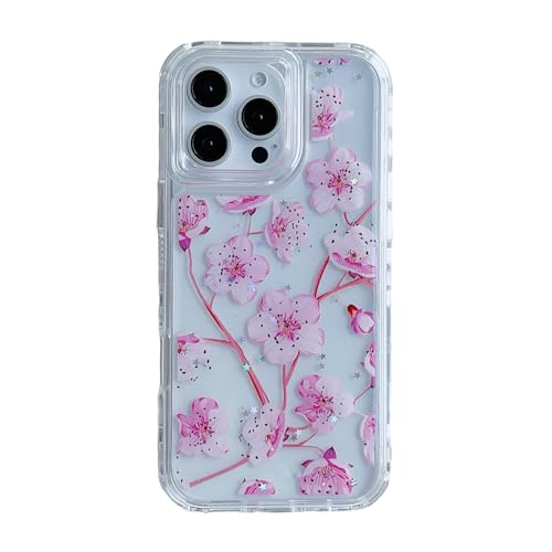 wifantien 3 in 1 Floral Clear Case for iPhone 16 Pro Max,3-Layer Colorful Flowers Pattern 3D Cute Girly Aesthetics Trend Shockproof Full-Body Women Girls Case for iPhone 16 Pro Max 6.9 inch - Pink 1