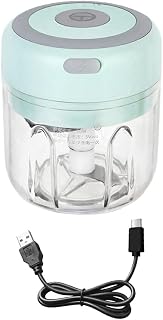 kesurpae Triturador de ajo eléctrico Mini portátil 3,7 V 1200mA Recargable de Acero Inoxidable rebanador Picador casa Molinillo de Frutas, Verde