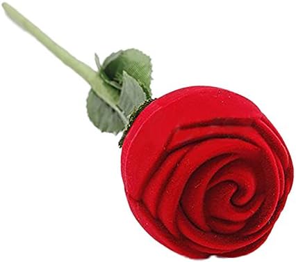 Bluelans® Novelty Red Rose Design Velvet Wedding Engagement Ring Box/Earrings Box/Jewelry Gift Box Case