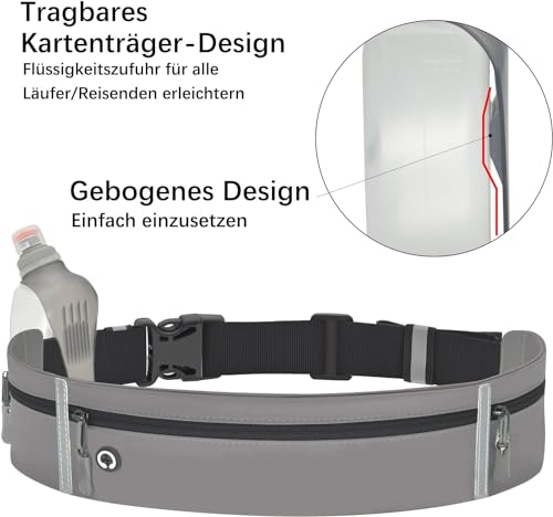 MOBICO Trinkflasche zum Joggen, Laufen, Laufflasche für Outdoor Sport, Jogging, Wandern, Fitness, Wasserflasche mit Klipp zum Einhängen 250ml Bottle (CLEAR)