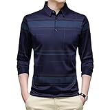 Polo -Shirt Männer Kleidungsgeschäft Männliches Polo -Hemd Frühling und Herbst Schlankes T -Shirt Navy Blue L