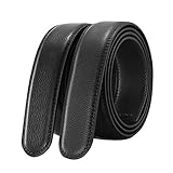 EKdirect 2 Stück Herren Ersatzgürtel ohne Schnalle Leder Automatik Gürtel Schwarz 110cm