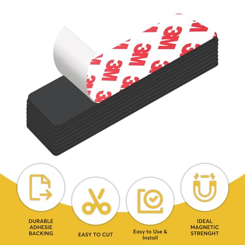 STTMGN Magnetic Tape with 3M Strong Adhesive Backing,2x4" 5PCS,Flexible Self Adhesive Magnets, Flat Sticky Magnet Tape Strips,Available for Craft,DIY Projects,Kitchen,Whiteboard etc - Thumbnail 4
