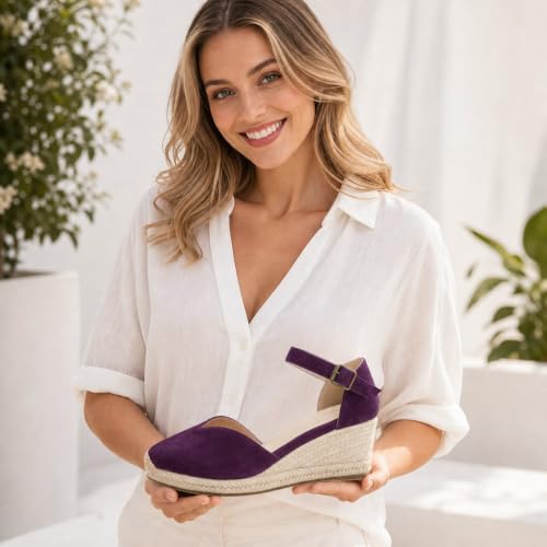 TONIVIS Women's Closed Toe Espadrille Wedge Sandals, Ankle Strap by TONIVIS - Used condition - Image 3