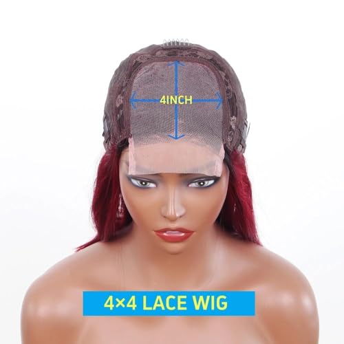 Pelucas frontales de encaje recto 4x4 de cabello humano natural Bob 3