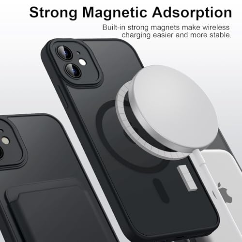 Image of Tobfit Magnetic Case for iPhone 12 Compatible with Mag Safe, Translucent Matte Back Slim Shockproof Phone Cover for iPhone 12