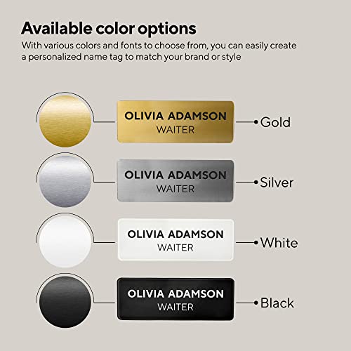 Brighttexts Custom Personalized Engraved Name Tag/Badge For Business, With Magnet Or Pin, Sizes 1"X3" Or 1.5"X3" (1"X3") #TOP2