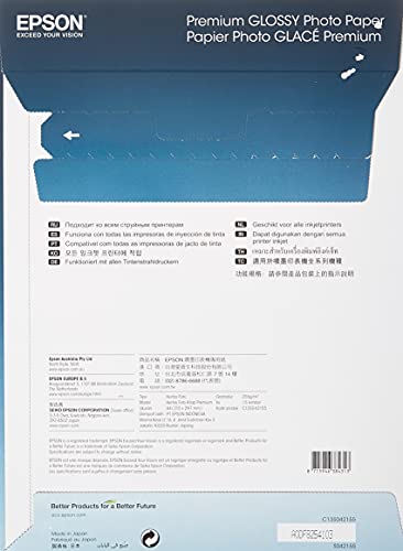 Epson Premium Glossy Fotopapier A4 255g/m² für Inkjet-Drucker