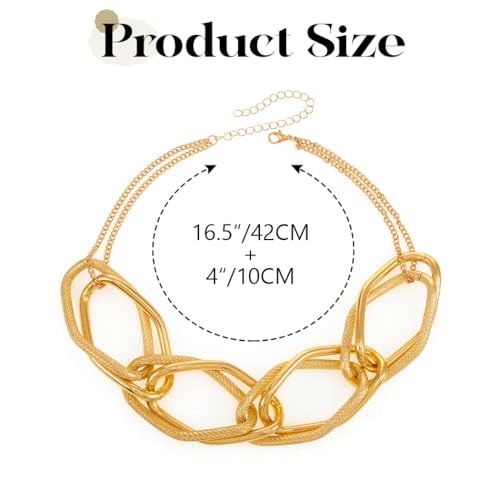 Handcess Chunky Choker Halskette Gold Punk Halsketten Cuba Link Dicke Halskette Kette für Frauen