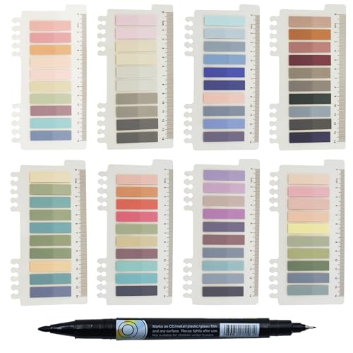 YOUDEFUL 1600Pcs Transparent Sticky Note Tab, Colored Page Marker Tab
