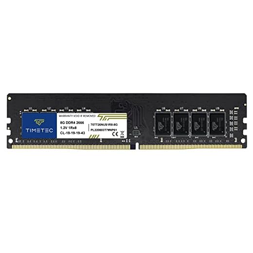 Timetec 8GB DDR4 2666MHz PC4-21300 Non-ECC Unbuffered 1.2V CL19 1Rx8 Single Rank 288 Pin UDIMM Desktop PC Computer Memory RAM Module Upgrade (8GB)