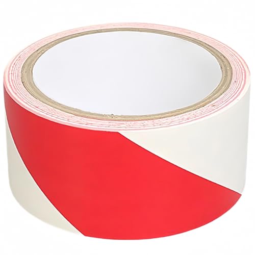 駐車場 ライン 防水 屋外 駐車場ライン 足元注意 安全作業 視認性 ラインテープ 安全警告 道路標識 危険表示 安全警示 静電気防止 足元の注意喚起 色が鮮明 耐久性 耐水性 屋外用 防水仕様 4cm×33m 赤+白