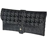 Glasses storage bag Travel sunglasses myopia glasses storage bag Fashion leather storage bag (Black bird)