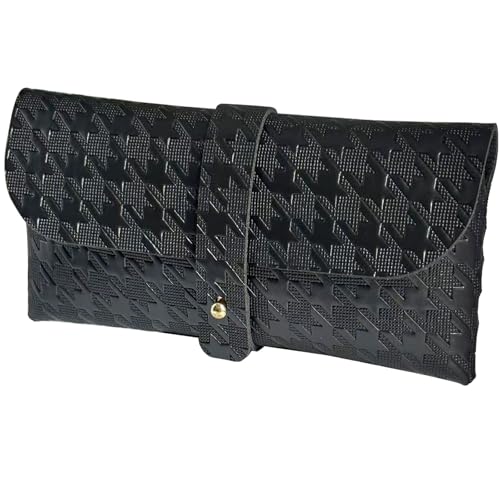 Glasses storage bag Travel sunglasses myopia glasses storage bag Fashion leather storage bag (Black bird)