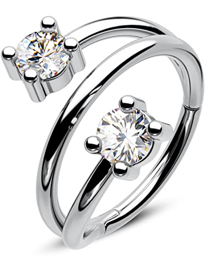CM Crareesi Mania Helix �t�[�v�C�������O - 316L �X�e�����X�X�`�[�� ��C�������O - 16G �_�u���w���b�N�X&�_�C�X�s�A�X�W���G���[, 10mm, ����, �L���[�r�b�N�W���R�j�A